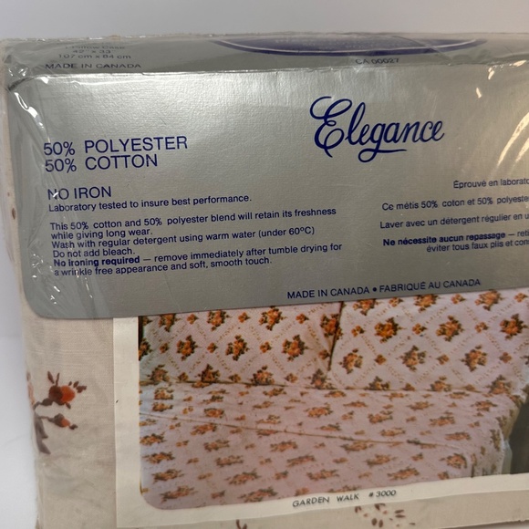 Vintage Elegance Permanent Press Sheet Set – Twin – 3-Piece – Made in Canada NIP - Picture 5 of 8